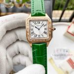 Premium Quality Cartier Santos Dumont Quartz Watches Rose Gold Diamond-set